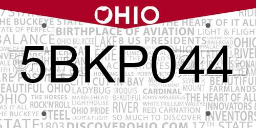 5BKP044 Ohio License Plate