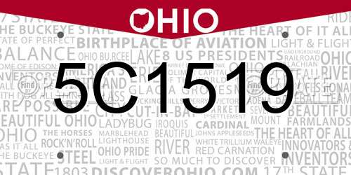 5C1519 Ohio License Plate