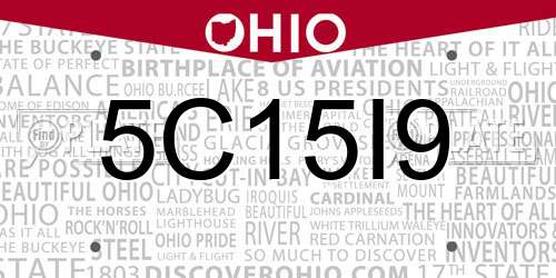 5C15I9 Ohio License Plate