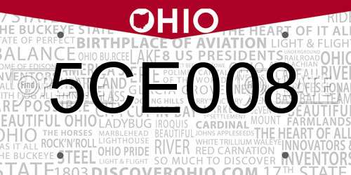 5CE008 Ohio License Plate