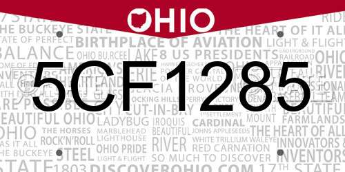 5CF1285 Ohio License Plate