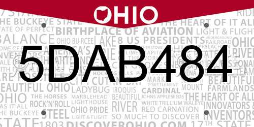 5DAB484 Ohio License Plate