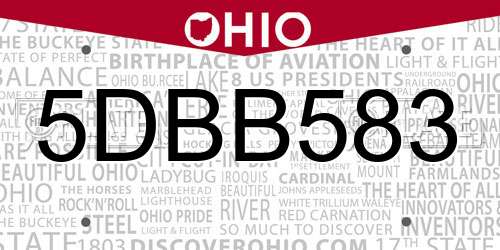 5DBB583 Ohio License Plate