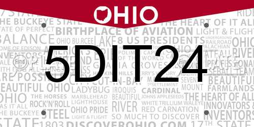 5DIT24 Ohio License Plate