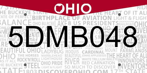 5DMB048 Ohio License Plate