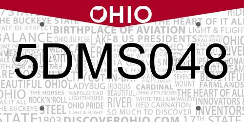 5DMS048 Ohio License Plate