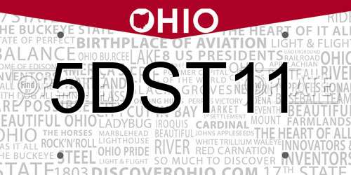 5DST11 Ohio License Plate