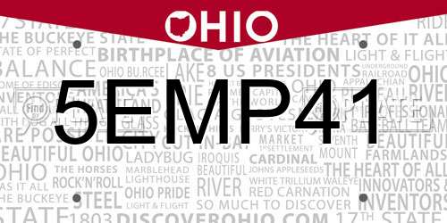 5EMP41 Ohio License Plate