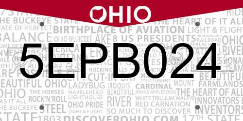 5EPB024 Ohio License Plate