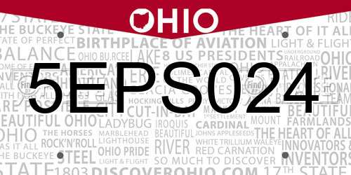 5EPS024 Ohio License Plate
