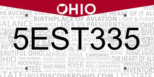 5EST335 Ohio License Plate