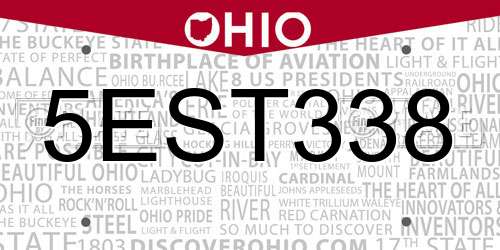 5EST338 Ohio License Plate