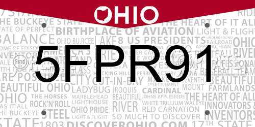 5FPR91 Ohio License Plate