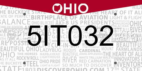 5IT032 Ohio License Plate