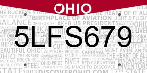 5LFS679 Ohio License Plate