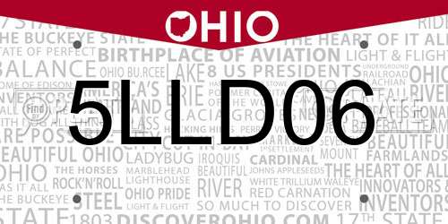 5LLD06 Ohio License Plate