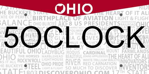 5OCLOCK Ohio License Plate
