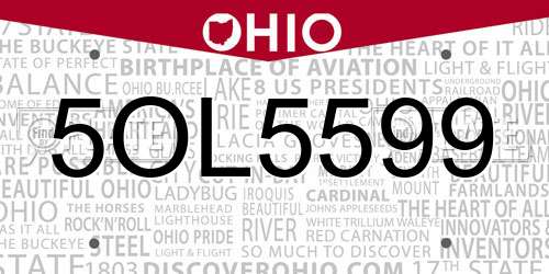 5OL5599 Ohio License Plate