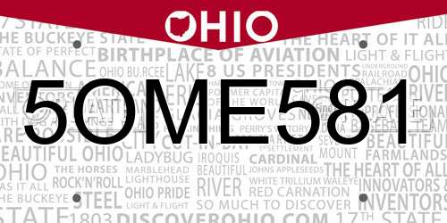 5OME581 Ohio License Plate