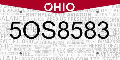 5OS8583 Ohio License Plate