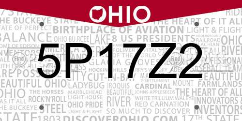 5P17Z2 Ohio License Plate