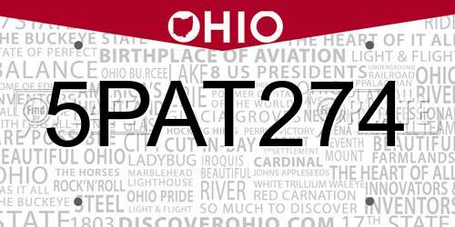 5PAT274 Ohio License Plate