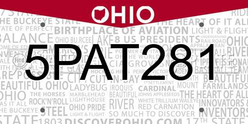 5PAT281 Ohio License Plate