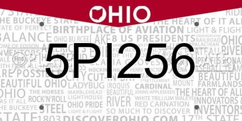 5PI256 Ohio License Plate
