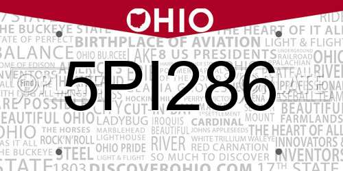 5PI286 Ohio License Plate