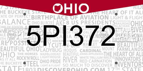 5PI372 Ohio License Plate