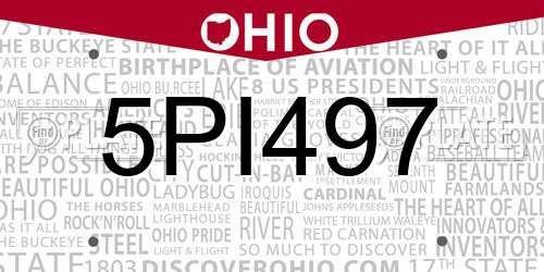 5PI497 Ohio License Plate