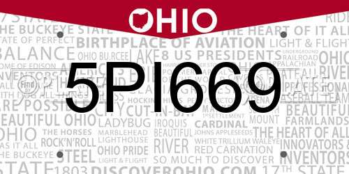 5PI669 Ohio License Plate