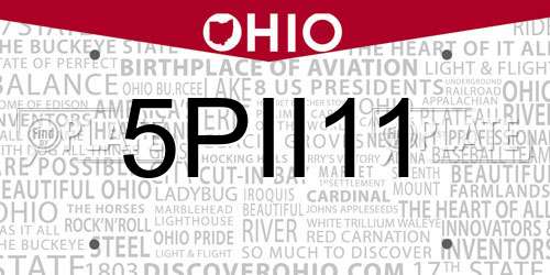 5PII11 Ohio License Plate