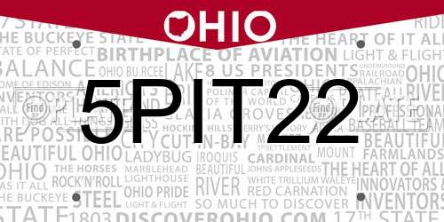 5PIT22 Ohio License Plate