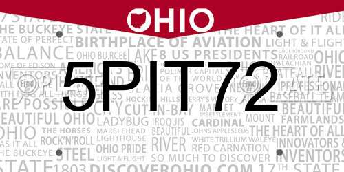 5PIT72 Ohio License Plate