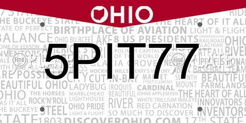 5PIT77 Ohio License Plate