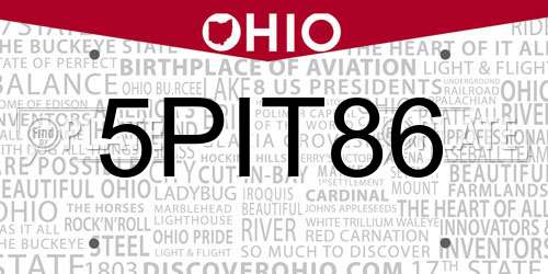 5PIT86 Ohio License Plate