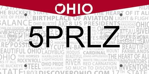 5PRLZ Ohio License Plate