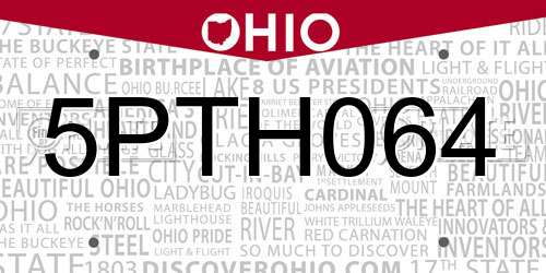 5PTH064 Ohio License Plate