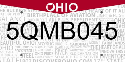 5QMB045 Ohio License Plate