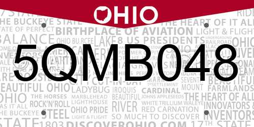 5QMB048 Ohio License Plate
