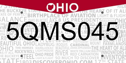5QMS045 Ohio License Plate