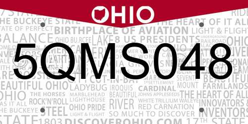 5QMS048 Ohio License Plate