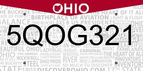 5QOG321 Ohio License Plate