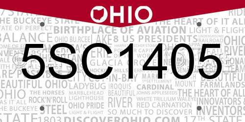 5SC1405 Ohio License Plate
