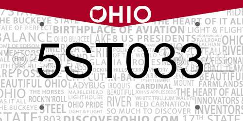 5ST033 Ohio License Plate