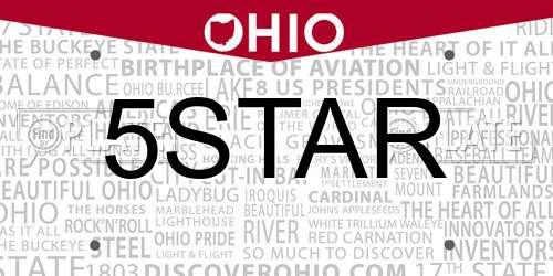5STAR Ohio License Plate