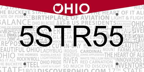5STR55 Ohio License Plate