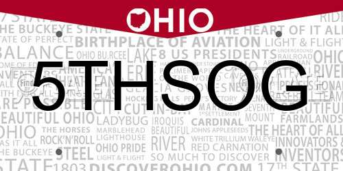 5THSOG Ohio License Plate