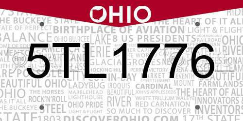 5TL1776 Ohio License Plate